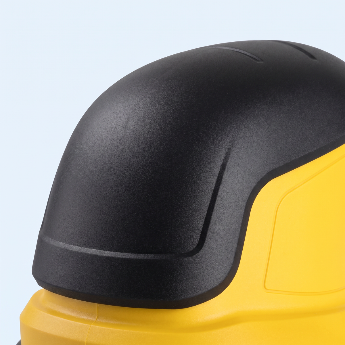 Detail of the FrostSwipe domed black palm grip